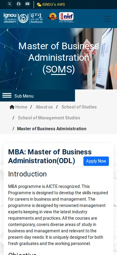 IGNOU official portal: IGNOU on a phone